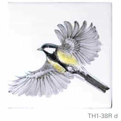 Beschilderde Friese witjes serie Tuinvogels vliegend TH1-38R | Vogel D