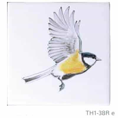 Beschilderde Friese witjes serie Tuinvogels vliegend TH1-38R | Vogel E