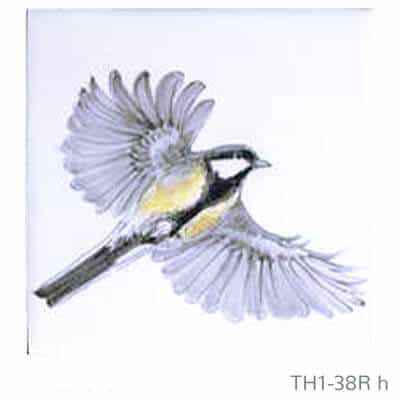 Beschilderde Friese witjes serie Tuinvogels vliegend TH1-38R | Vogel H