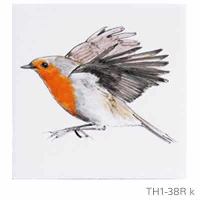 Beschilderde Friese witjes serie Tuinvogels vliegend TH1-38R | Vogel K