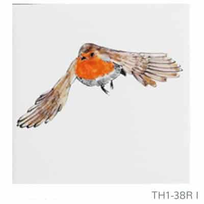 Beschilderde Friese witjes serie Tuinvogels vliegend TH1-38R | Vogel L