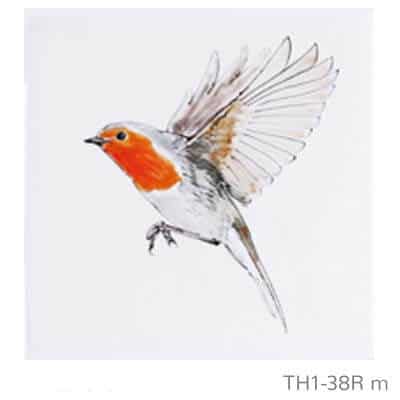 Beschilderde Friese witjes serie Tuinvogels vliegend TH1-38R | Vogel M