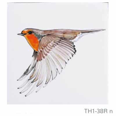 Beschilderde Friese witjes serie Tuinvogels vliegend TH1-38R | Vogel N