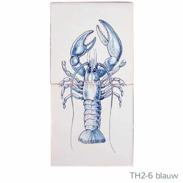 Beschilderd tableau van Friese witjes met illustratie van een kreeft in blauw
