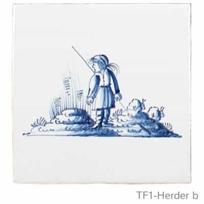 Friese witjes beschilderd Herder serie - afbeelding B
