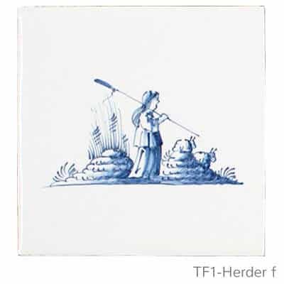 Friese witjes beschilderd Herder serie - afbeelding F