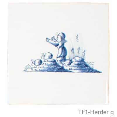 Friese witjes beschilderd Herder serie - afbeelding G