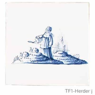 Friese witjes beschilderd Herder serie - afbeelding J