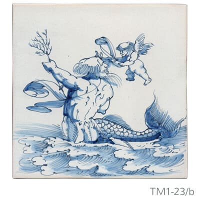 Friese witjes beschilderd Zeewezen serie - afbeelding b