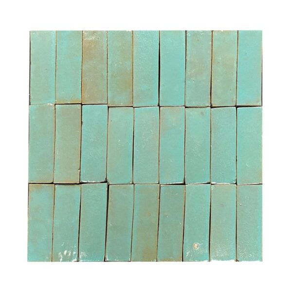 Bejmat tegels turquoise in steens patroon