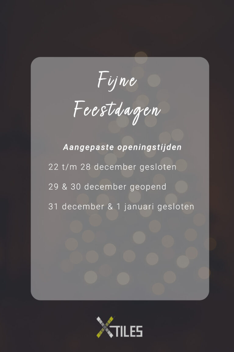 Sluiting X-tiles tijdens de feestdagen